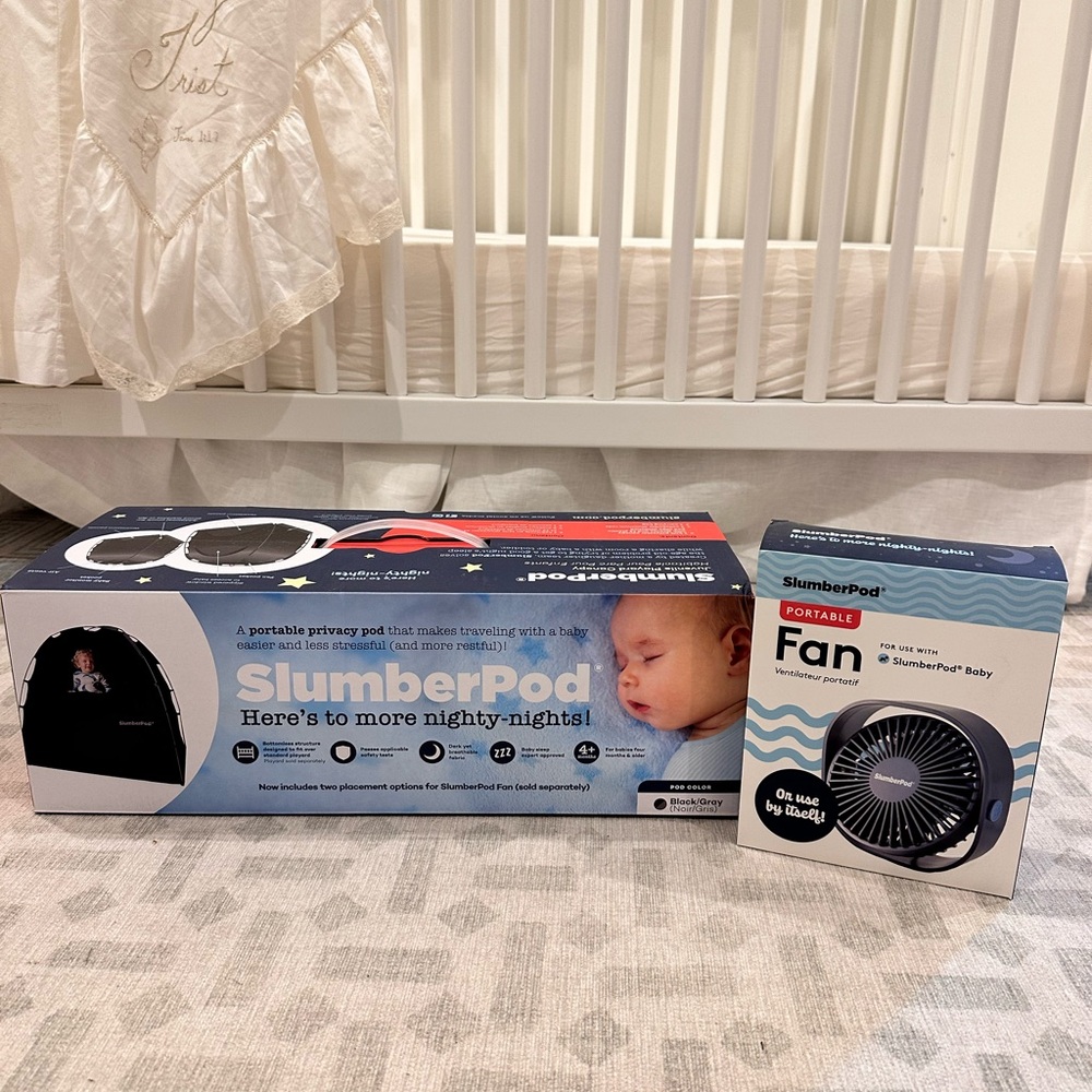 SlumberPod Portable Privacy Pod and Fan Set - Black NWT